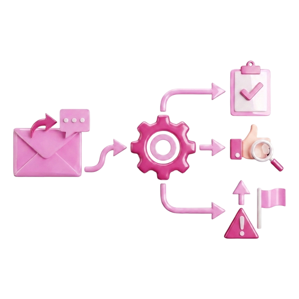 Inbox to follow-up tasks visual